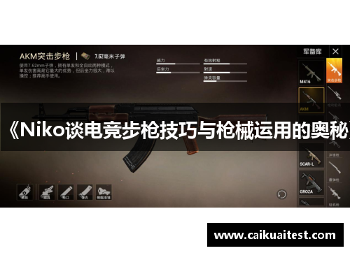 《Niko谈电竞步枪技巧与枪械运用的奥秘》 《Niko谈电竞步枪技巧与枪械运用的奥秘》